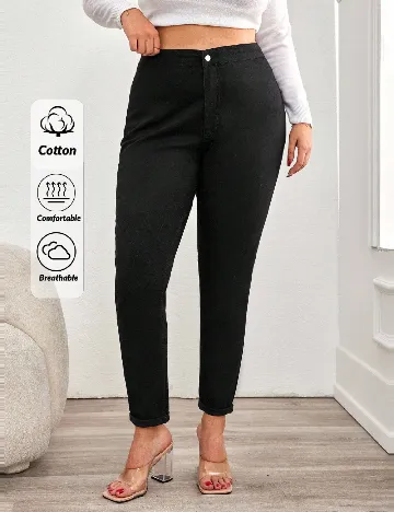 Blugi Plus Size SHEIN CURVE, negru Negru