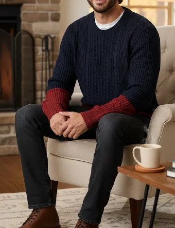 Pulover Pull&Bear, bleumarin Albastru