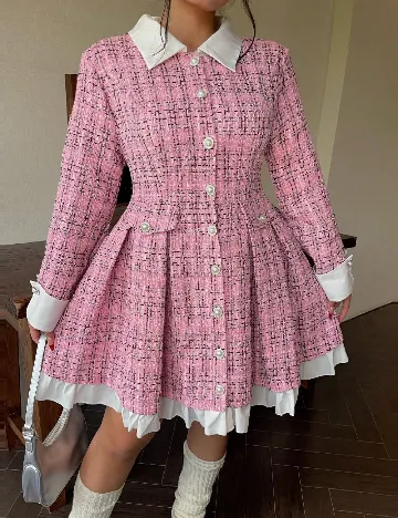 Rochie scurta SHEIN CURVE, roz Roz