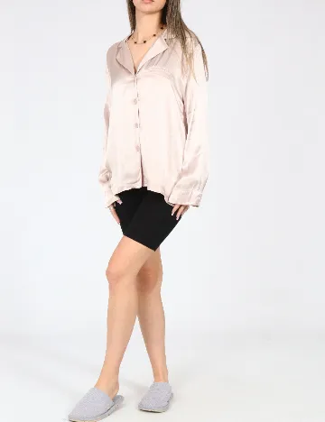 Bluza de pijama Oysho, roz pal Roz