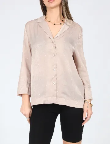 Bluza de pijama Oysho, bej Crem