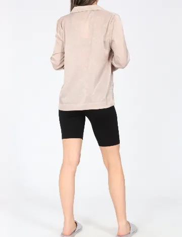 Bluza de pijama Oysho, bej Crem