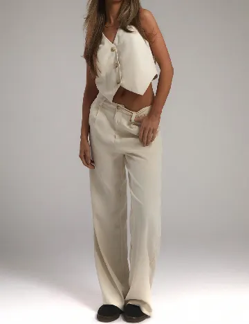 Pantaloni Musera, crem