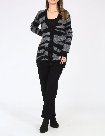 Cardigan Zara, negru/gri