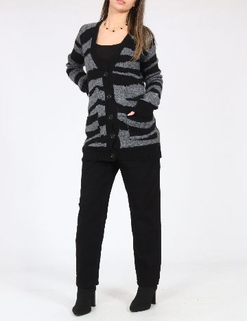 Cardigan Zara, negru/gri