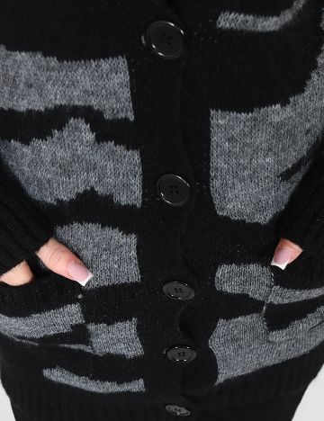 Cardigan Zara, negru/gri