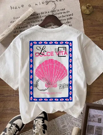 Tricou SHEIN, ecru Alb