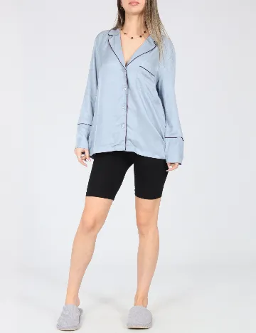 Bluza de pijama Oysho, albastru Albastru