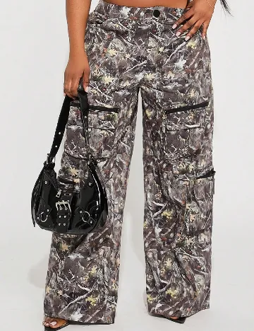 Pantaloni SHEIN CURVE, army Verde