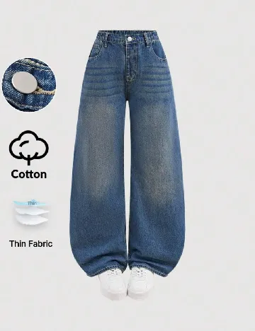 Blugi Shein Kids, albastru Albastru