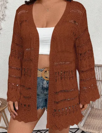 Cardigan SHEIN CURVE, maro Maro