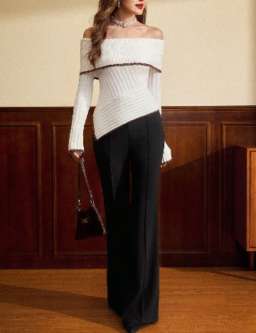 Bluza SHEIN, alb/maro