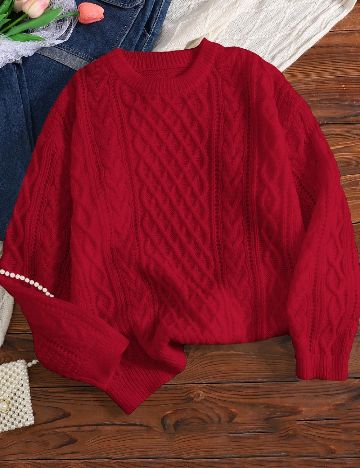 Pulover Shein Kids, rosu