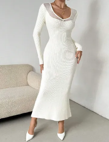 Rochie lunga SHEIN, alb Alb