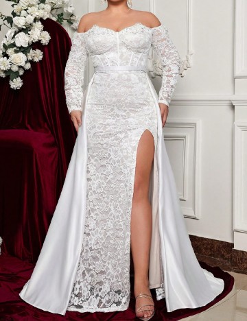 Rochie lunga SHEIN CURVE, alb