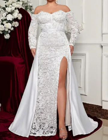 Rochie lunga SHEIN CURVE, alb Alb