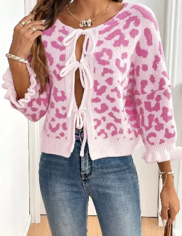 Cardigan SHEIN, alb/roz Roz