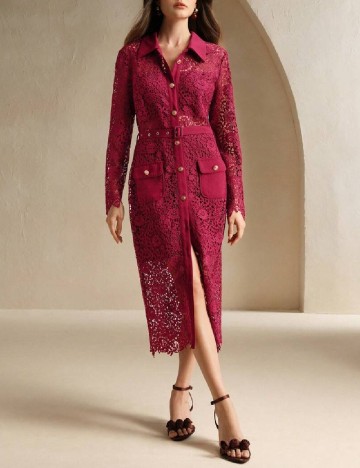 Rochie medie Anewsta, visiniu