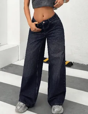 Blugi SHEIN, bleumarin inchis Albastru