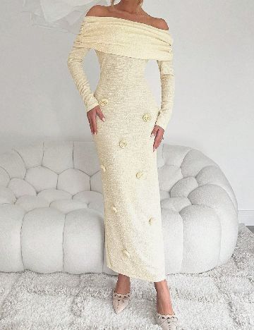 Rochie lunga SHEIN, crem