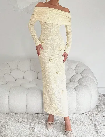 Rochie lunga SHEIN, crem Crem