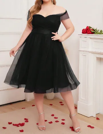 Rochie medie SHEIN CURVE, negru Negru