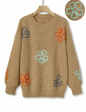 Pulover SHEIN CURVE, maro Maro