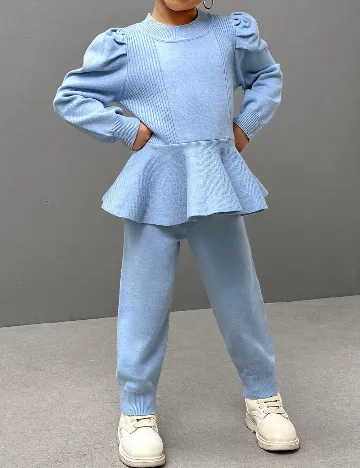 Compleu Shein Kids, bleu Albastru