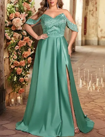 Rochie lunga SHEIN CURVE, verde Verde