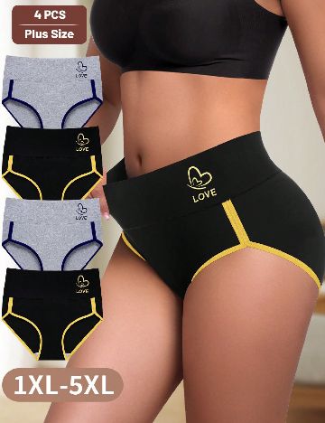 Set chiloti 4 perechi SHEIN CURVE, mix culori