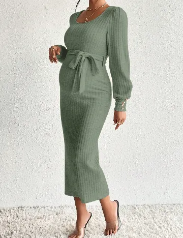 Rochie medie SHEIN Maternity, verde Verde