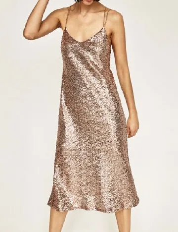 Rochie medie Zara, roz Roz