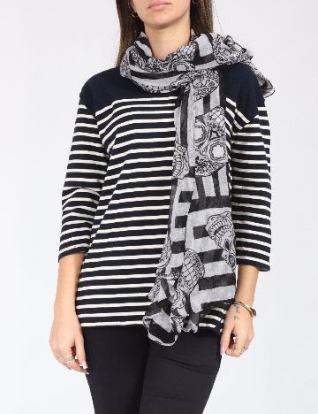 Esarfa Zara, gri/negru