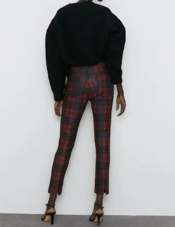 Pantaloni Zara, negru/rosu Rosu