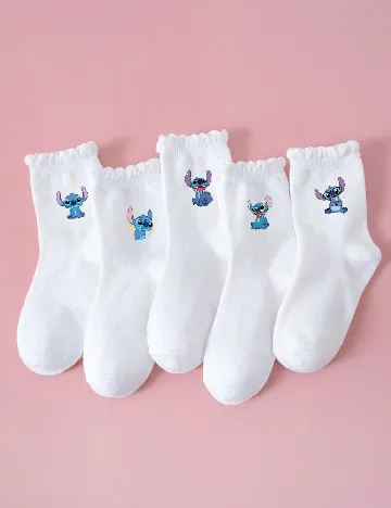 Set sosete 5 perechi Shein Kids, alb Alb