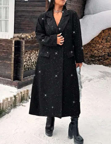 Palton SHEIN CURVE, negru Negru