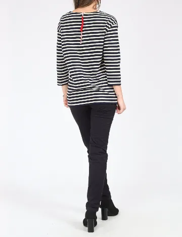 Bluza Pull&Bear, alb/bleumarin Albastru