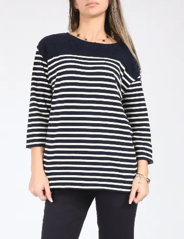Bluza Pull&Bear, alb/bleumarin Albastru