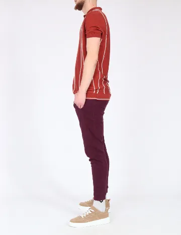 Pantaloni Pull&Bear, visiniu Rosu