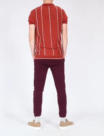 Pantaloni Pull&Bear, visiniu Rosu