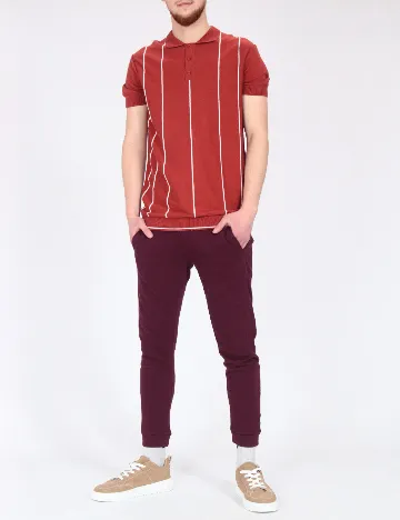 Pantaloni Pull&Bear, visiniu Rosu