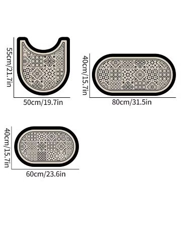 Set covorase baie 3 bucati SHEIN, alb/negru