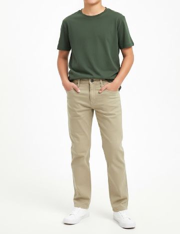 Pantaloni Zara, bej/alb