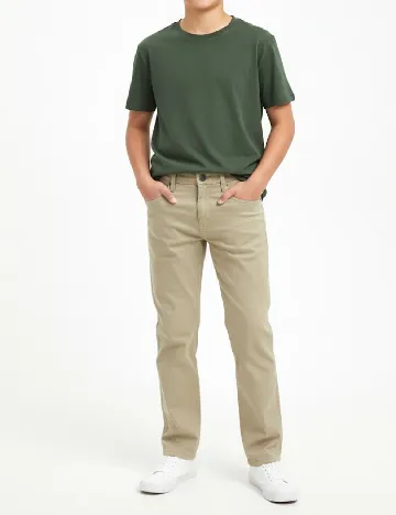 Pantaloni Zara, bej/alb Crem