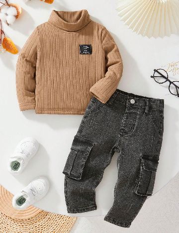 Compleu Shein Kids, gri/maro