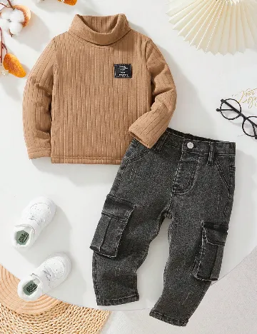 Compleu Shein Kids, gri/maro Maro