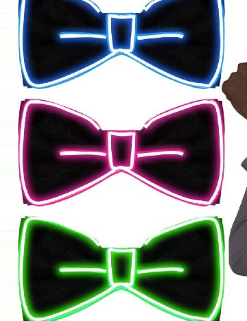 Papion cu led SHEIN, negru/verde