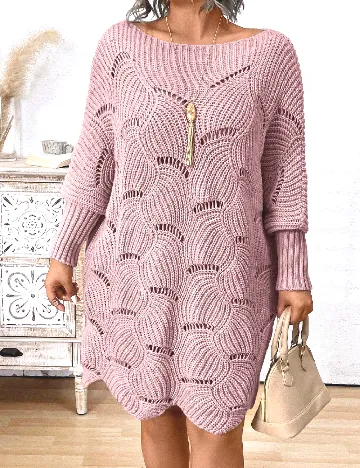 Pulover Oversize SHEIN CURVE, roz Roz