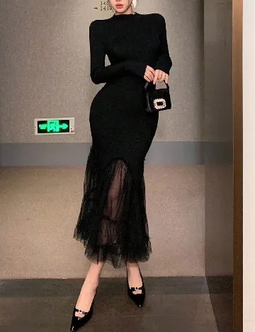 Rochie medie Dazy, negru Negru