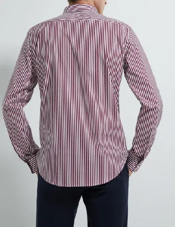 Camasa Zara, alb/visiniu Rosu